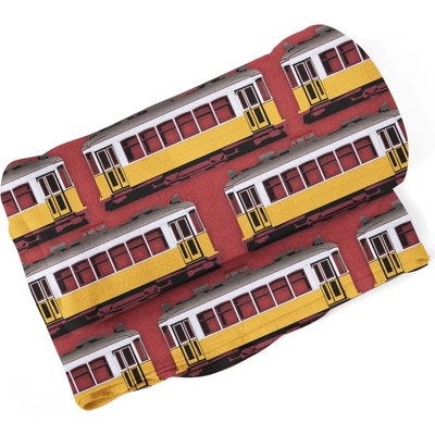 Sablio Deka Lisabonské historické tramvaje Červený Pattern 150x120