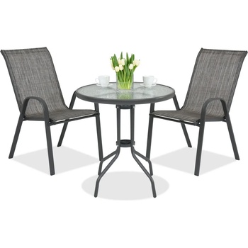 Garden Point Метална градинска мебел Modena за 2 човека с масичка Garden Point сива (GAP474-2)