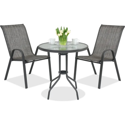 Garden Point Метална градинска мебел Modena за 2 човека с масичка Garden Point сива (GAP474-2)