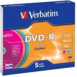 Verbatim DVD-R(5-Pack)Slim/Цветен/16x/4.7GB (43557)