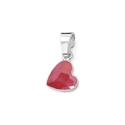 Nubis Stříbrný přívěšek se srdcem Crystals from Swarovski Royal Red NB 0205 RR