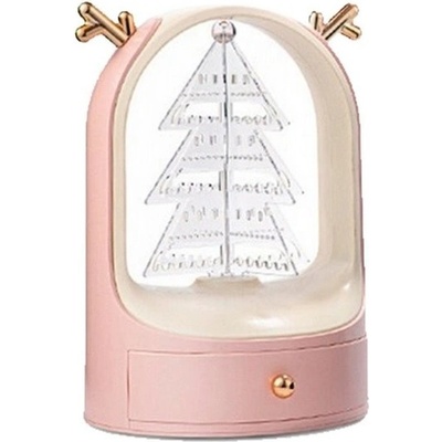 Fuzio designový stojan vánoční strom na šperky Sobík růžový E28R