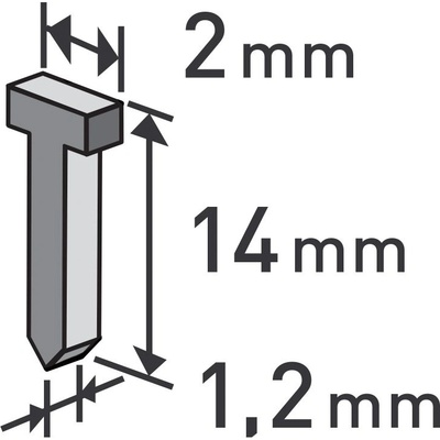EXTOL PREMIUM 8852405 hřebíky, balení 1000ks, 14mm, 2,0x0,52x1,2mm