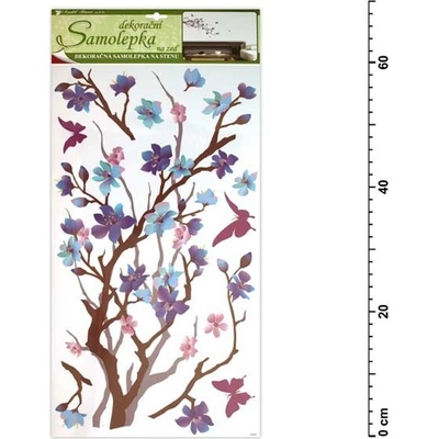 Anděl samolepiaca dekorácia 10089 purpurovo- fialový konárik 69x32cm