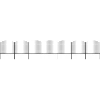 zahrada-XL Zahradní plot s hroty ocel (1,5–1,75) x 11,9 m černý
