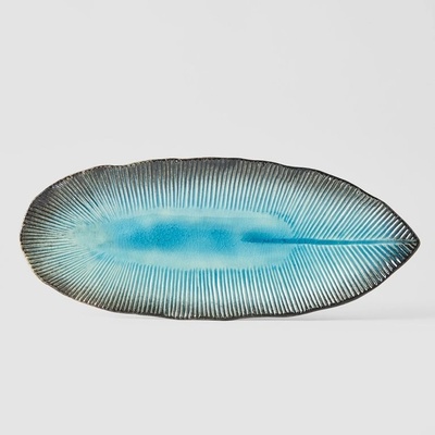 MIJ Oválny tanier Sky Blue Ridge 32,5 x 13,5 cm
