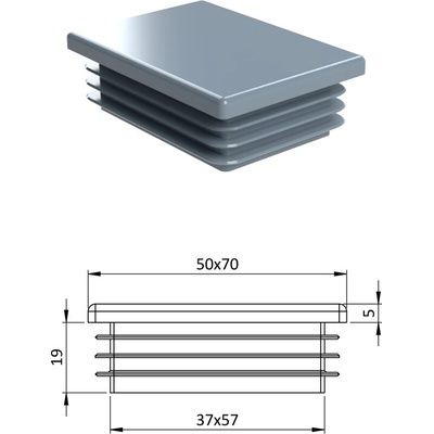 Krytka plastová 50 x 70 mm
