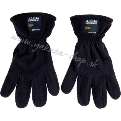 Alpha Industries Label fleece gloves black čierna