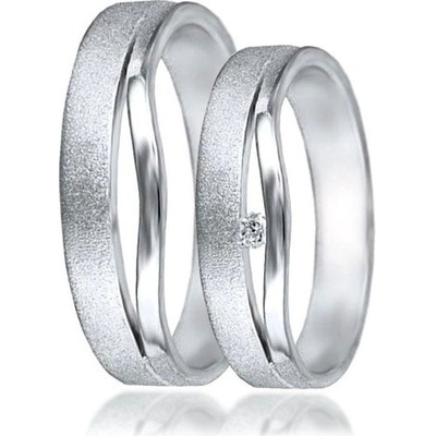 Zlatnictví Zlatíčko Snubní prsteny bílé zlato 04.HU001
