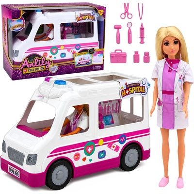 Lalka Anlily lékařka s ambulancí se světly a zvuky