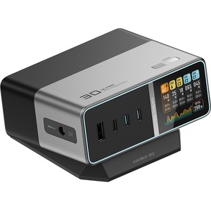 Cuktech Зарядна станция TA3005U (CUKTA300OGGR) - с USB-C кабел, DC, USB, Type-C, PD3.1, GaN, Екран дисплей, 300W - Cuktech - Сив