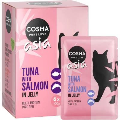 Cosma Thai/Asia kapsičky tuňák & losos v želé 24 x 100 g