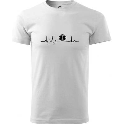 EKG rescue klasické pánské triko bílá