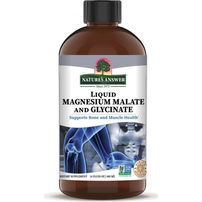 Nature's Answer Liquid Magnesium Malate and Glycinate, hořčík malát a bisglycinát, 480 ml