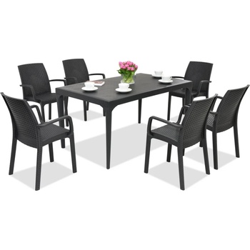 BICA Стилен комплект за хранене Oslo/Indiana 6 антрацит Bica (BC435ANT-6xBC9093ANT)