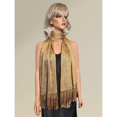 Classic Scarf zlatá slavnostní třpytivá štola se zlatým lurexem – Zboží Dáma