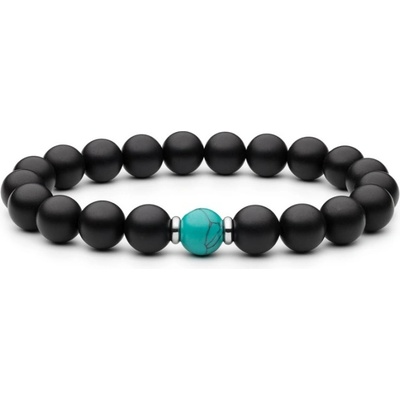 Gaura Pearls Unisex korálkový náramek Aldo onyx tyrkys 234-124B/22 Černá