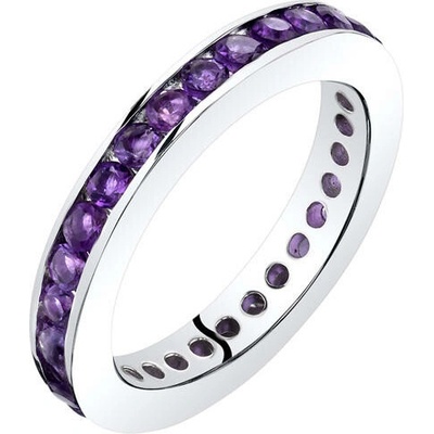Eppi Ametystový eternity prsten ze stříbra Urian R33406