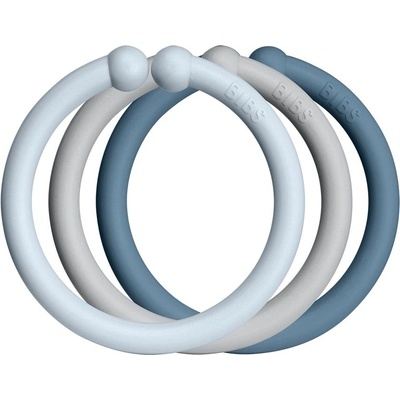 Bibs Loops Kroužky 12 ks Baby blue cloud petrol
