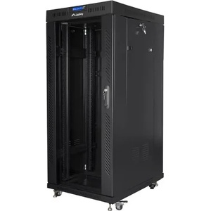 Lanberg Комуникационен шкаф, Lanberg rack cabinet 19" free-standing 27U/800x1200 (flat pack) with glass door lcd black (FF01-8227-12BL)