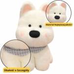 LEAN Toys Plush Mascot Cuddly Toy Dog With Blue Scarf White 33cm