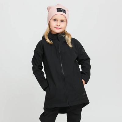 Dětský černý softshellový oversize kabátek