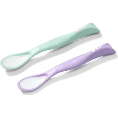 BabyOno Plastová lyžička s možnosťou tvarovania 2 ks Ružová + mint