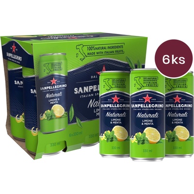Sanpellegrino Limone & Menta plech 6 x 330 ml