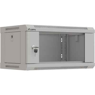 Lanberg Комуникационен шкаф Lanberg rack cabinet 19" wall-mount 4U/540x350 (flat pack) with glass door grey (WF03-5304-10S)