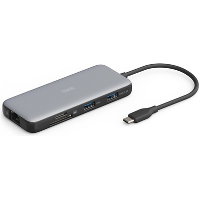 7-портова USB-C докинг станция, макс. 4K/60Hz с HDR, HDMI, USB-A 3.2 Gen2, Gigabit Ethernet, SD/Micro SD, PD 100W (DA-70914)