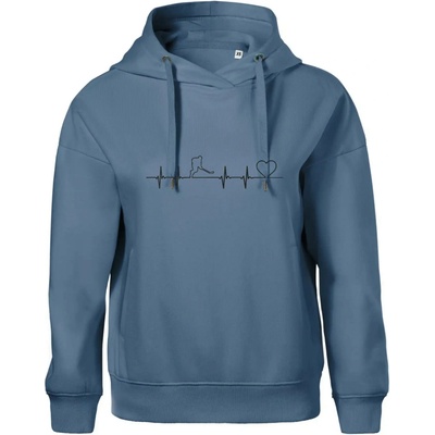 Hokejový hráč EKG Oversized mikina dámská Moon kratší + širší Denim