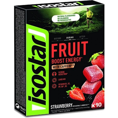 Isostar Želé fruit boost coffein jahoda 10 x 10 g