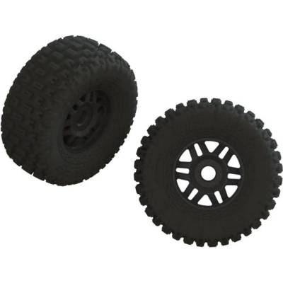 Arrma колело с гума dBoots Fortress LP, диск черен (2)