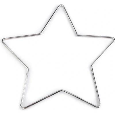 Kovová hvězda vánoční pro tvoření - průměr 20 cm nikl