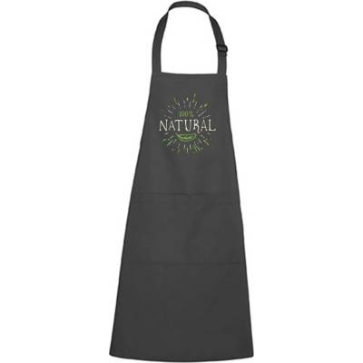 Dobrý Triko Zástěra s potiskem 100% natural Antracitová