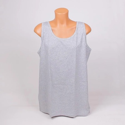 Сив мъжки памучен потник с широки презрамки