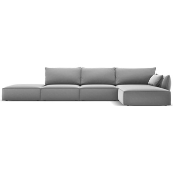 Mazzini Sofa Светлосив кадифен ъглов диван (десен ъгъл) Vanda - Mazzini Sofas (MAZ_RCO_51_F1_VANDA5)