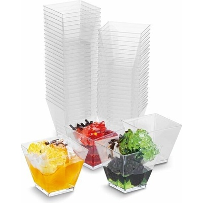 pohárek 60ml 4boký FINGERFOOD pyramida, 50ks, plast