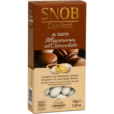 Confetti Snob Macroons dražé v bielej čokoláde, makrónky Crispo 150 g