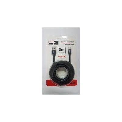 Winner MM_4704 datový Mini USB, M/M, 3m, černý