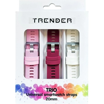 Image 1 of Trender Каишки Trender - Trio Bundle, 20 mm, 3 броя, розова/бяла (TR-TRIO1)