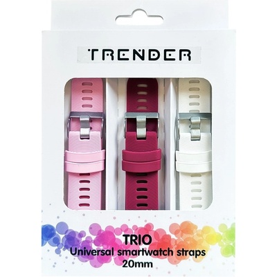 Trender Каишки Trender - Trio Bundle, 20 mm, 3 броя, розова/бяла (TR-TRIO1)