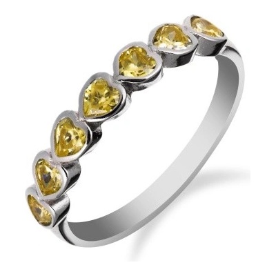 Meucci Stříbrný prsten zdobený citrínovými srdíčky SR102