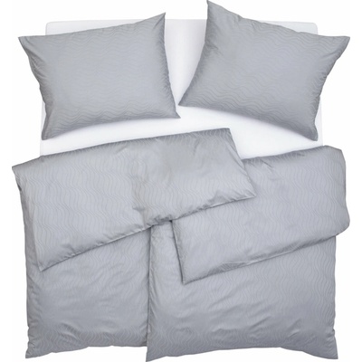 SCANquilt Obliečky elegant plus vlnky sivá 140x220 70x90
