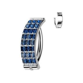 Šperky4U piercing do pupíku titan modré zirkony TIT1303-B