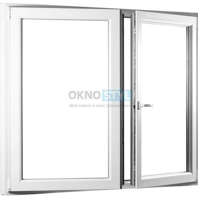OKNOSTYL.cz dvoukřídlé plastové okno se štulpem REHAU 14500 x 14500 mm Bílá