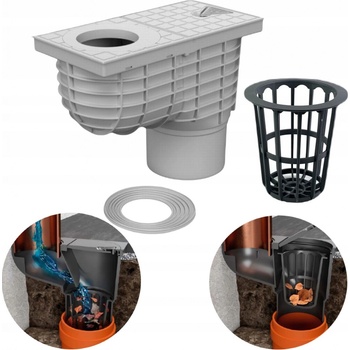 Chuděj Kanalizačná vpusť spodná D125 šedá