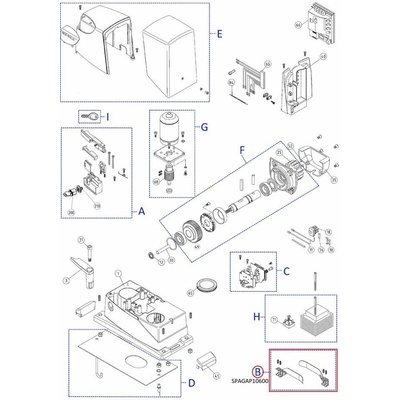 SPGAP10600 kit (PMD0885.4610, PMD0886.4610) mechanický doraz pro posuvné brány, set pravý + levý