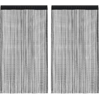 vidaXL Пердета ресни, 2 бр, 100x250 см, черни (132400)