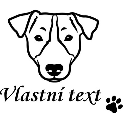 Nažehlovací nápis s motivem plemene - Jack russell terier Vzor: 7, Potisk: hnědá, Motiv: tlapka